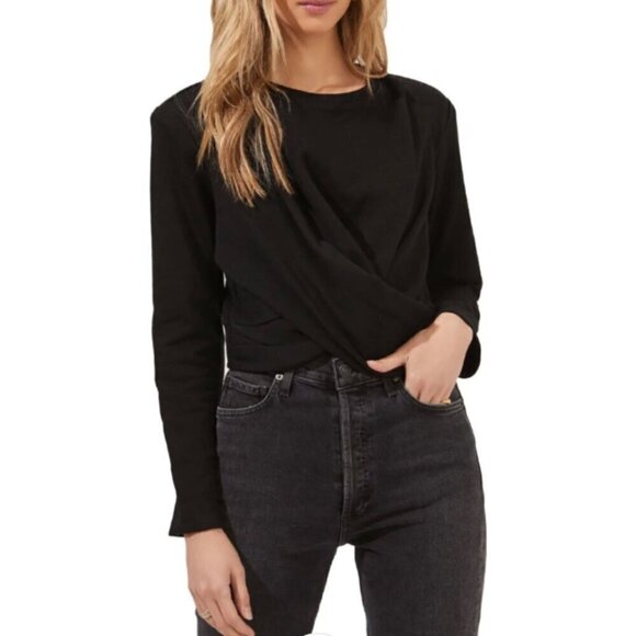 Astr Sweaters - NWT ASTR Moxie French Terry Crop Cross Front Sweatshirt - Small